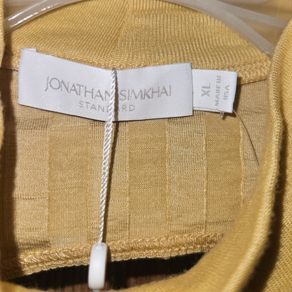 Jonathan Simkhai Janelle Mock Turtleneck, Open Back, Honey, Long Sleeve, Sz XL - Picture 6 of 12